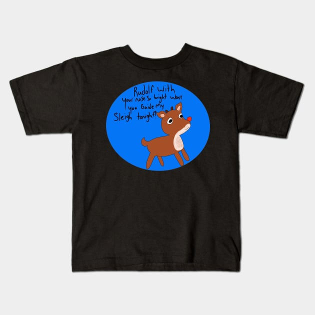 rudolf Kids T-Shirt by Connor  Duncan